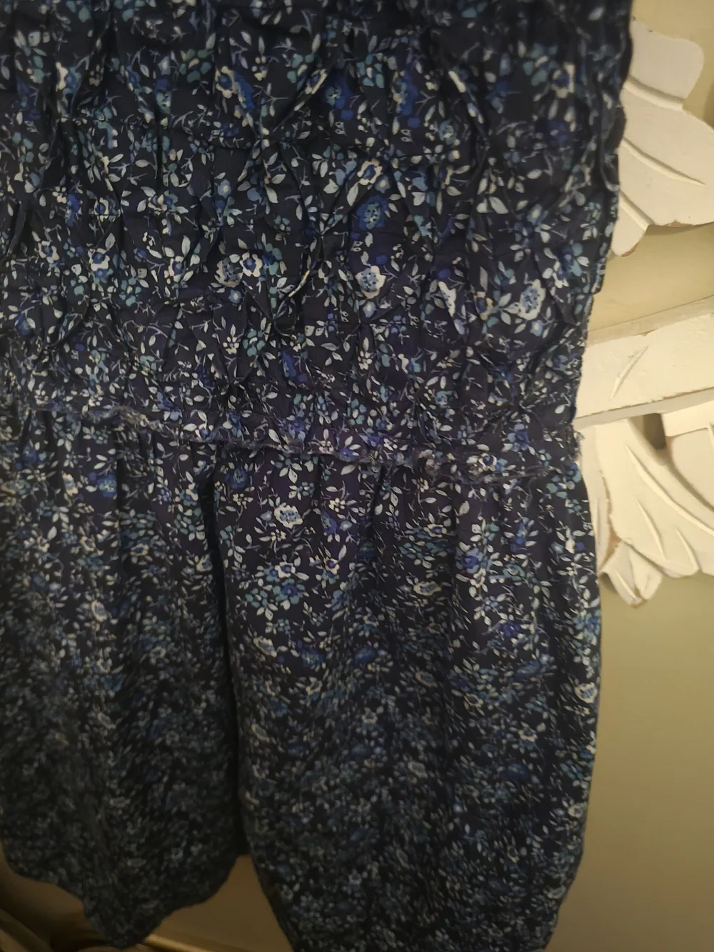Free People Petunia Mini Dress in a blue and navy ditsy floral print
